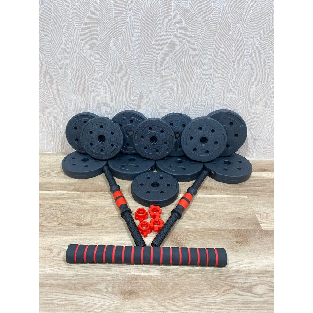 POTENCE DUMBELL SET 20KG PERALATAN FITNESS DUMBBELL SET BARBEL SET 20 KG ALAT OLAHRAGA ANGKAT BEBAN