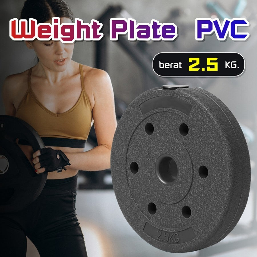 POTENCE PLATE DUMBELL 2.5KG DUMBEL PLAT PVC BEBAN BARBEL BARBELLL DUMBBELL 2.5 KG PLAT POTENCE