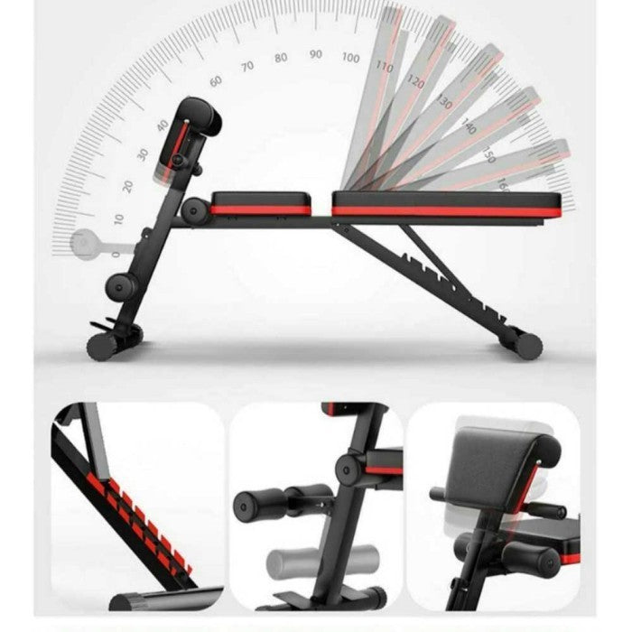 POTENCE Sit Up Bench Adjustable Folding Fitness Bench Press Dumbbell Weight Bench Kursi Gym Olahraga Fitness Dumbell Stool