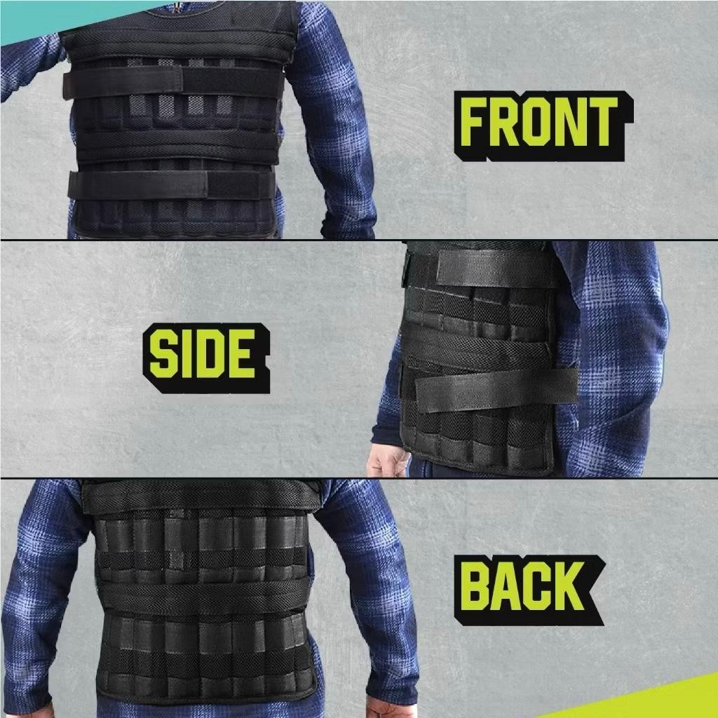 POTENCE Adjustable Weighted Vest 15kg Rompi Beban Jaket Beban 35kg Wrist & Ankle Weight Rompi Beban 15 kg