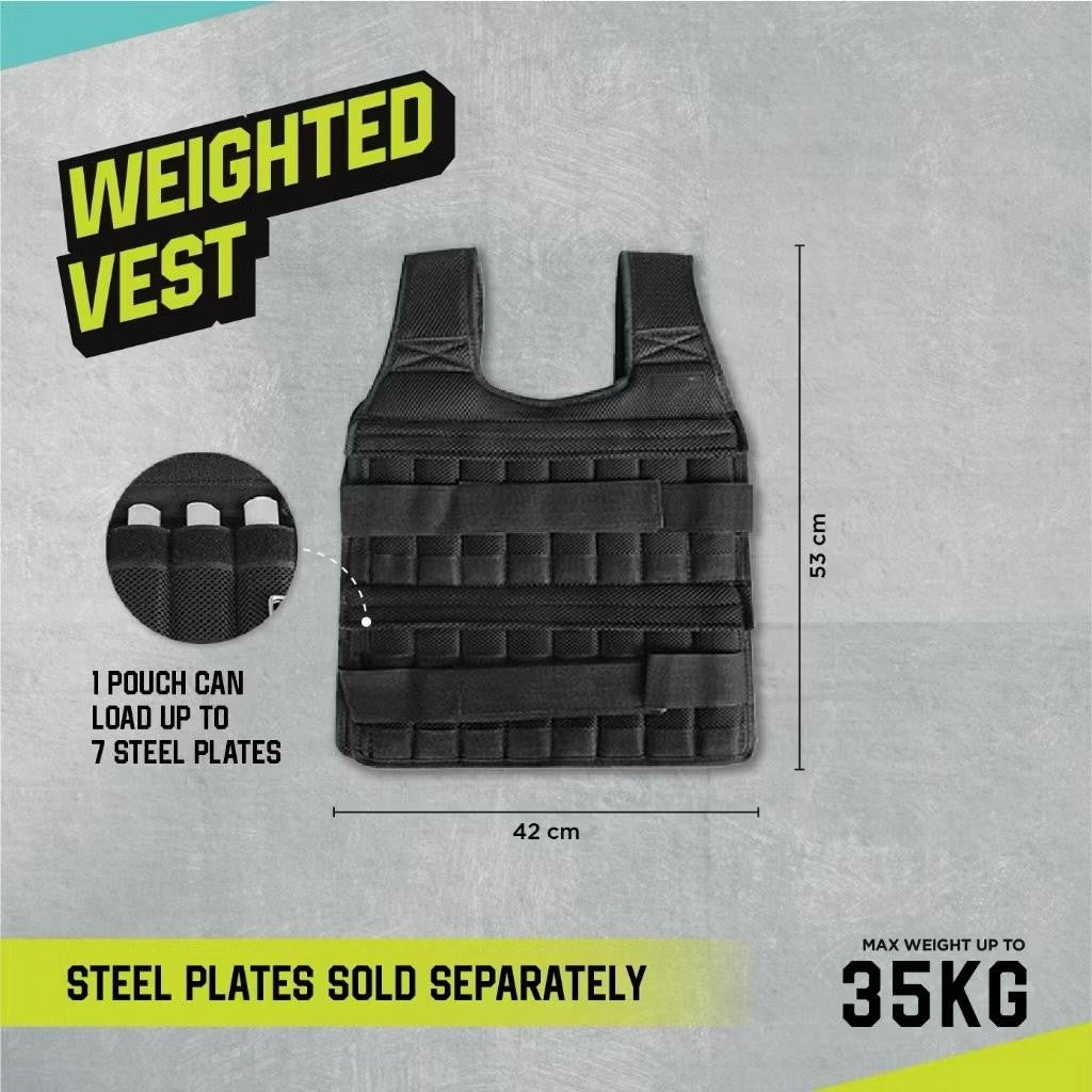 POTENCE Adjustable Weighted Vest 15kg Rompi Beban Jaket Beban 35kg Wrist & Ankle Weight Rompi Beban 15 kg