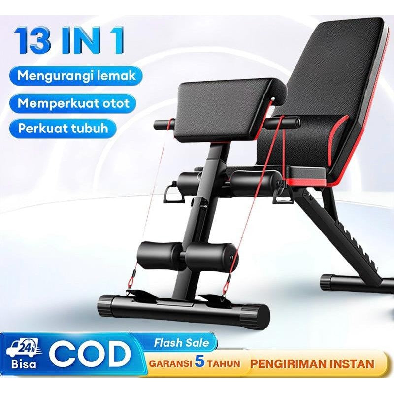 POTENCE Sit Up Bench Adjustable Folding Fitness Bench Press Dumbbell Weight Bench Kursi Gym Olahraga Fitness Dumbell Stool