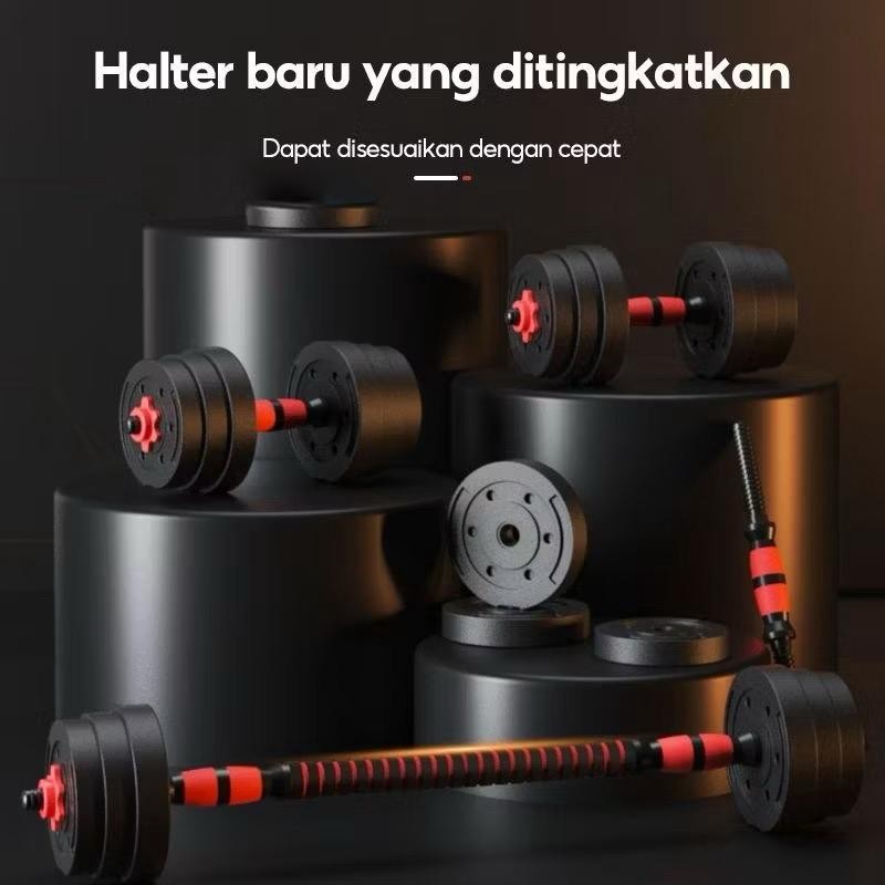 KHUSUS GOJEK POTENCE DUMBELL SET 15KG 20KG 30KG 50KG PERALATAN FITNESS DUMBBELL SET BARBEL SET PLASTIK ALAT OLAHRAGA ANGKAT BEBAN