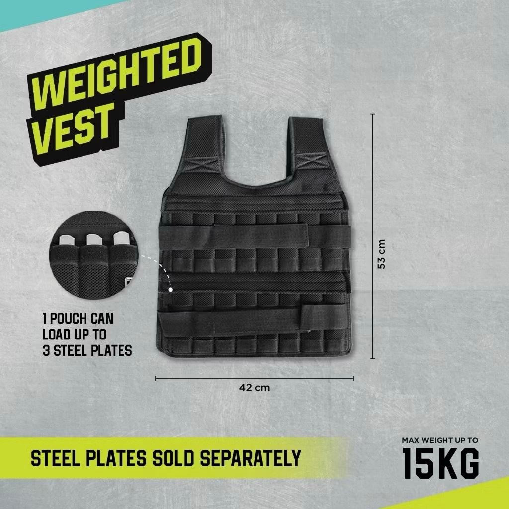 POTENCE Adjustable Weighted Vest 15kg Rompi Beban Jaket Beban 35kg Wrist & Ankle Weight Rompi Beban 15 kg