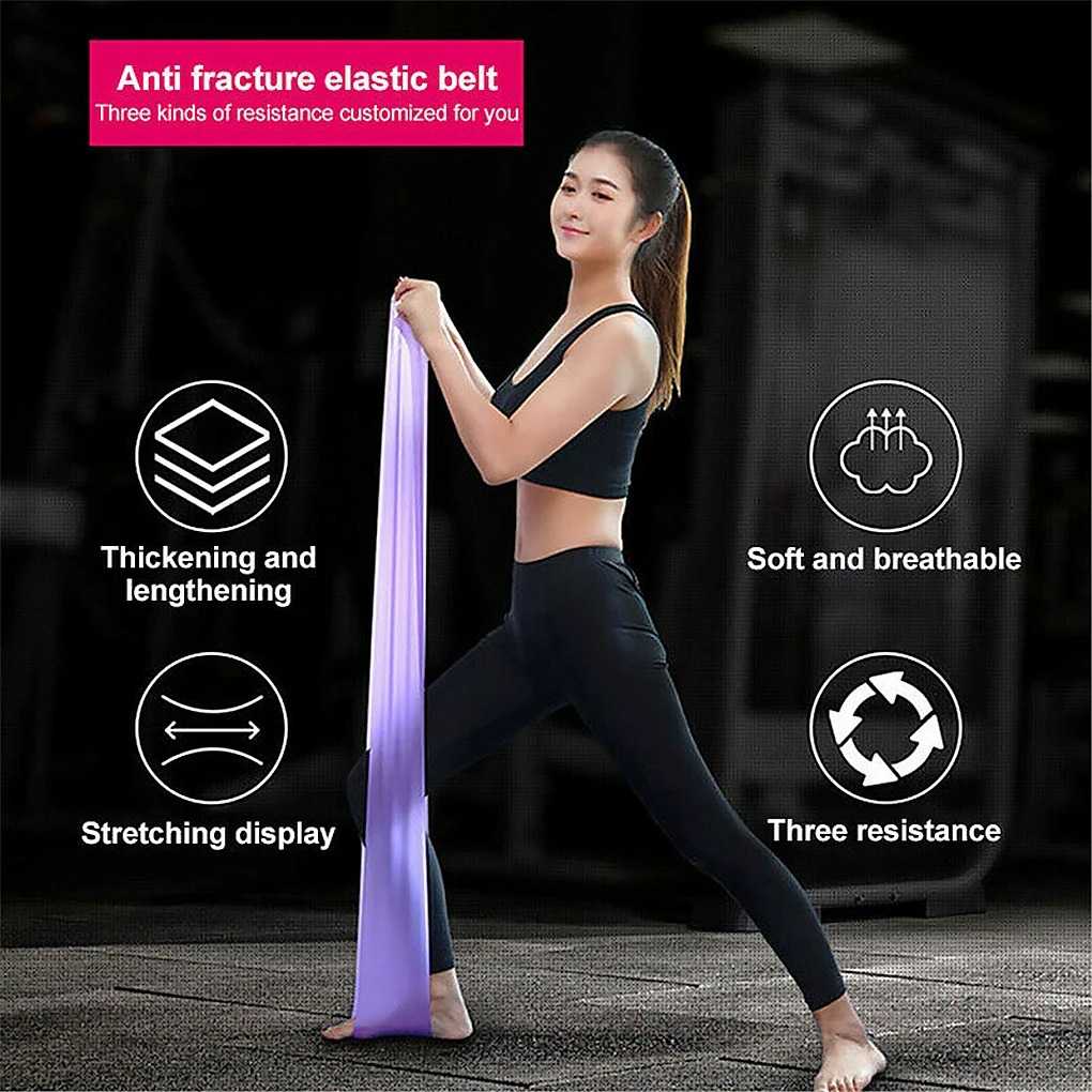 Slyz Tali Stretching Yoga Resistance Band Gym Fitness 150x15cm - Slyz46