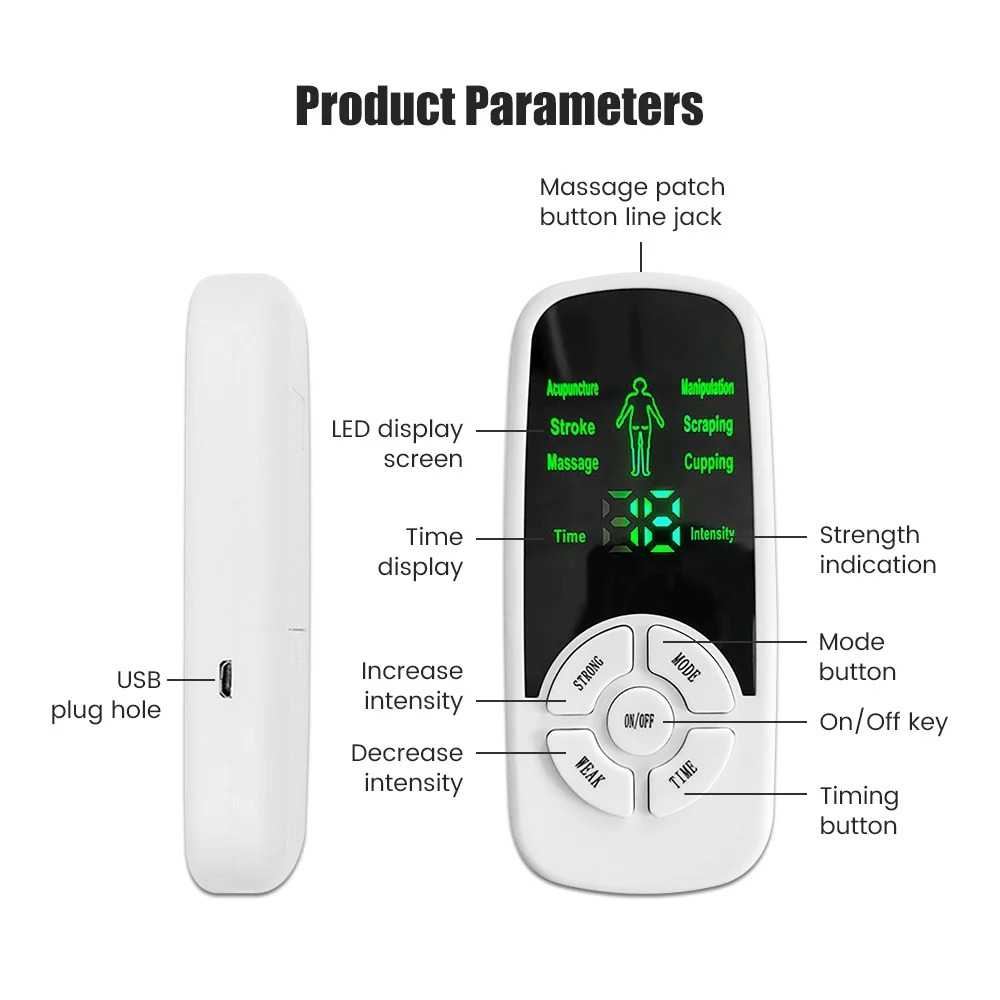 SUOLAER Alat Pijat Elektrik Akupuntur Tempel TENS EMS 6 Mode 4 Pad - H-021
