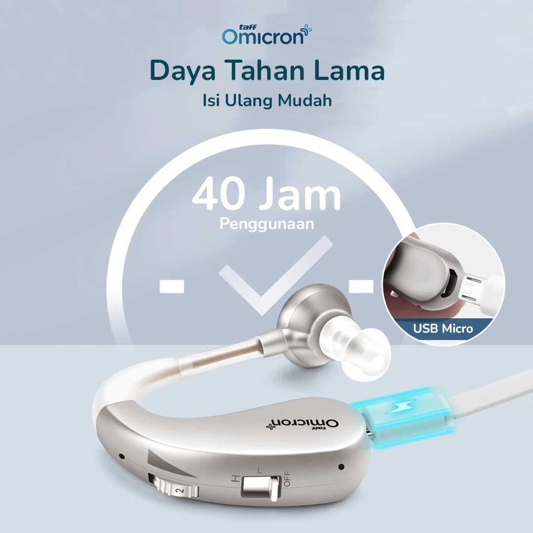 TaffOmicron Alat Bantu Dengar Hearing Aid Adjustable Rechargeable - JZ-1088F8