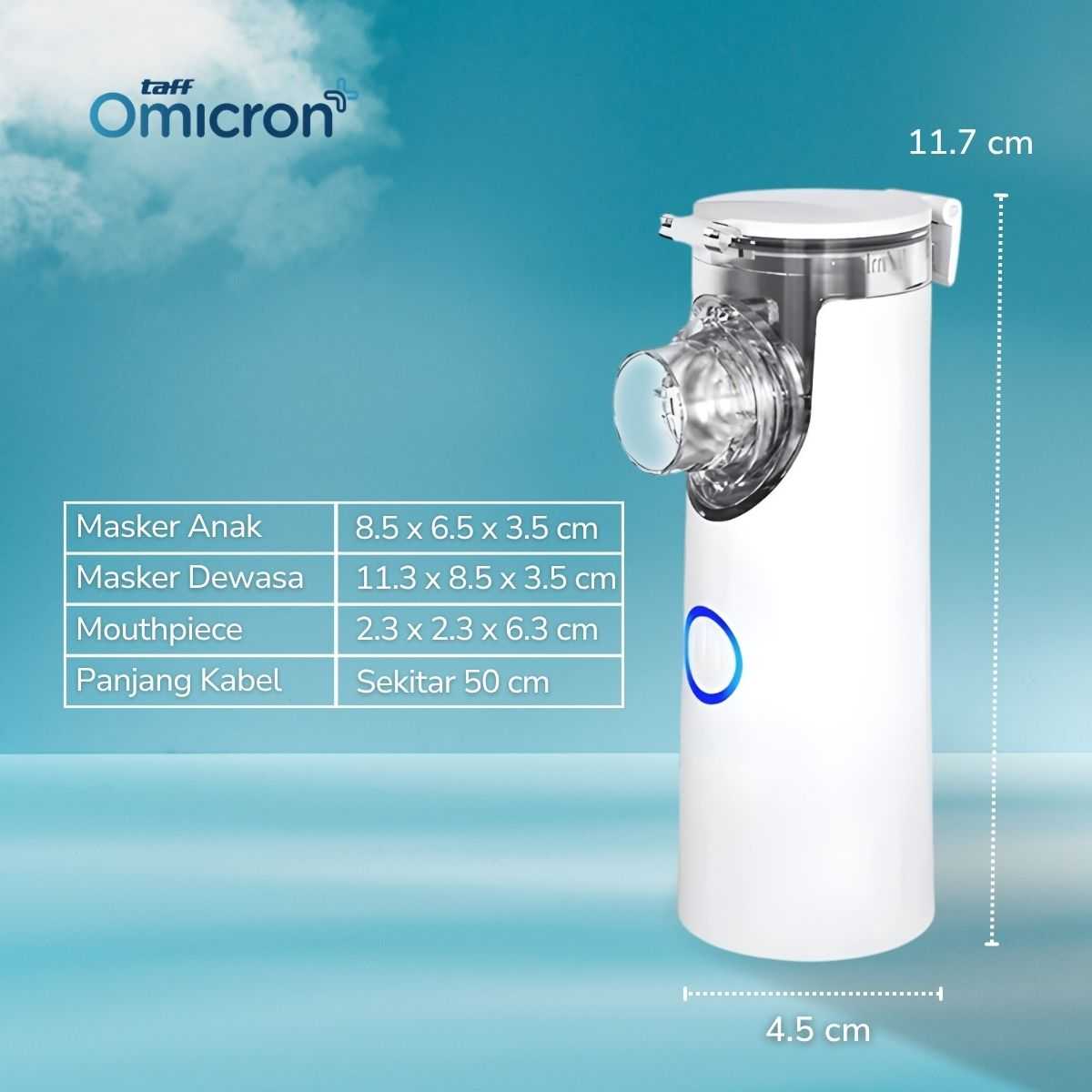 TaffOmicron Alat Terapi Pernapasan Mesh Nebulizer Portable Inhaler - JSL-W301