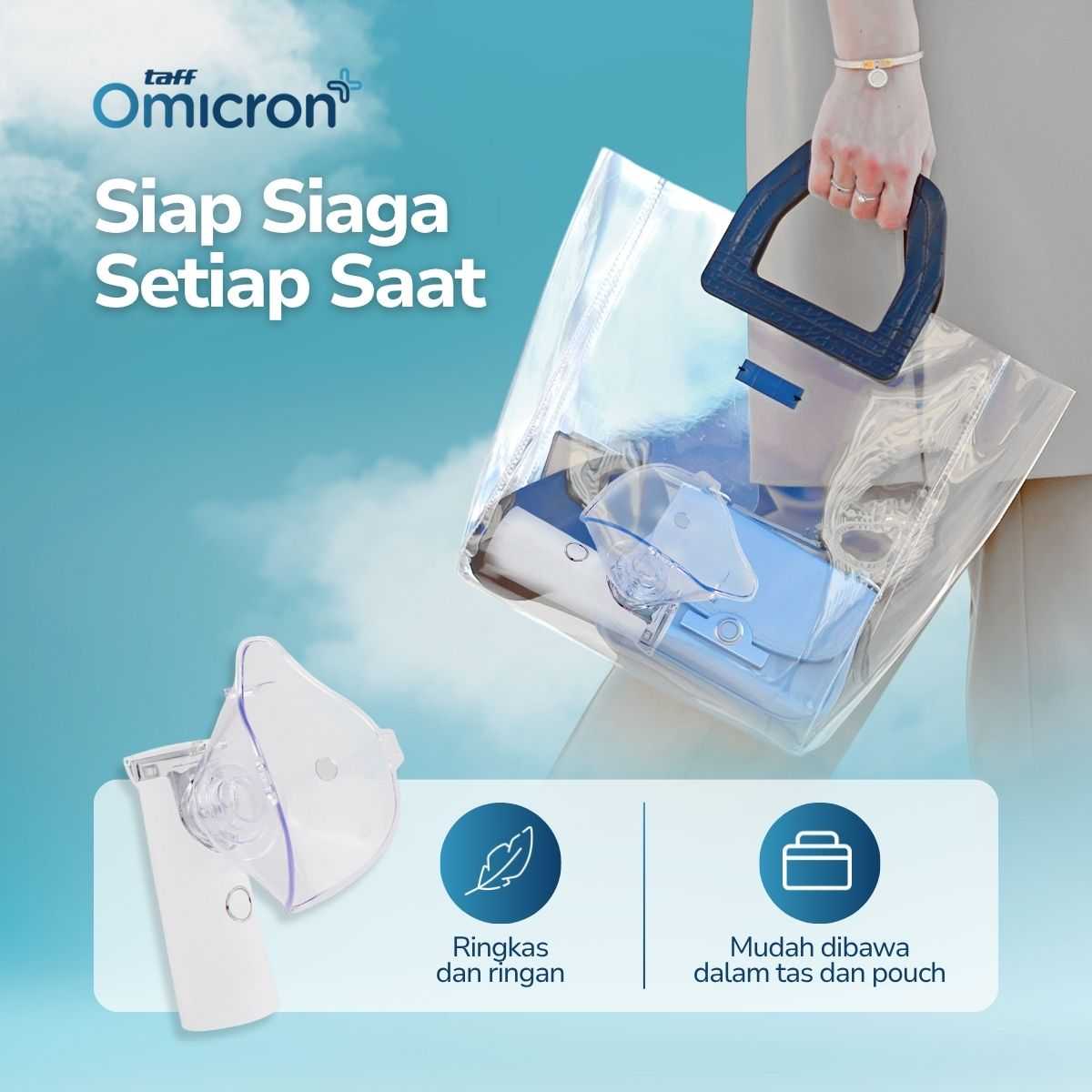 TaffOmicron Alat Terapi Pernapasan Mesh Nebulizer Portable Inhaler - JSL-W301