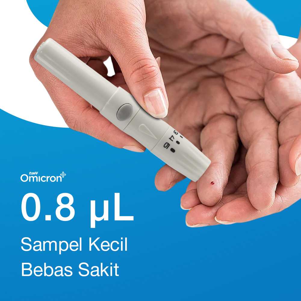 TaffOmicron Alat Cek Gula Darah Glucometer Kit 50 Test Strip - T30