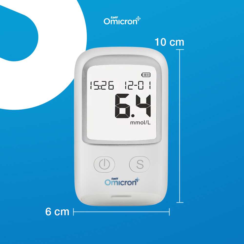 TaffOmicron Alat Cek Gula Darah Glucometer Kit 50 Test Strips - BGM-T1
