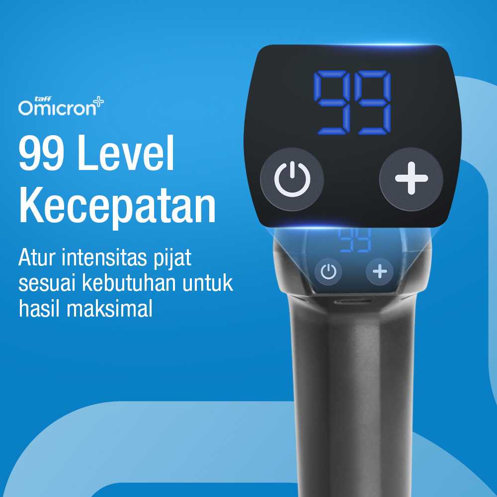 TaffOmicron Alat Pijat Elektrik Pundak Massage Gun 4 Head 99 Gear - YJ03