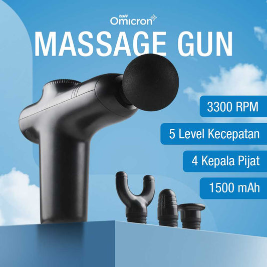 TaffOmicron Alat Pijat Elektrik Pundak Punggung Massage Gun 4 Head - JM05S