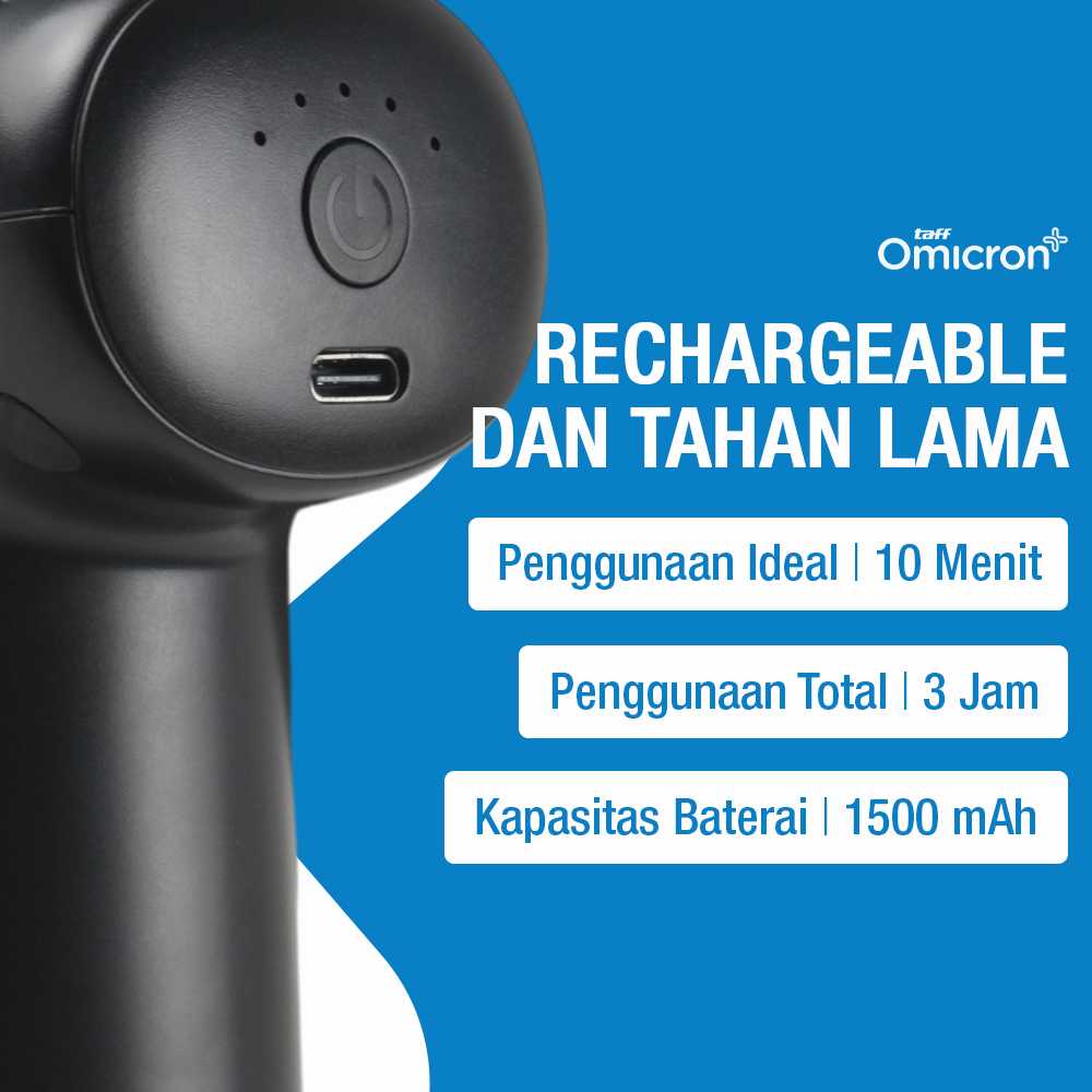 TaffOmicron Alat Pijat Elektrik Pundak Punggung Massage Gun 4 Head - JM05S