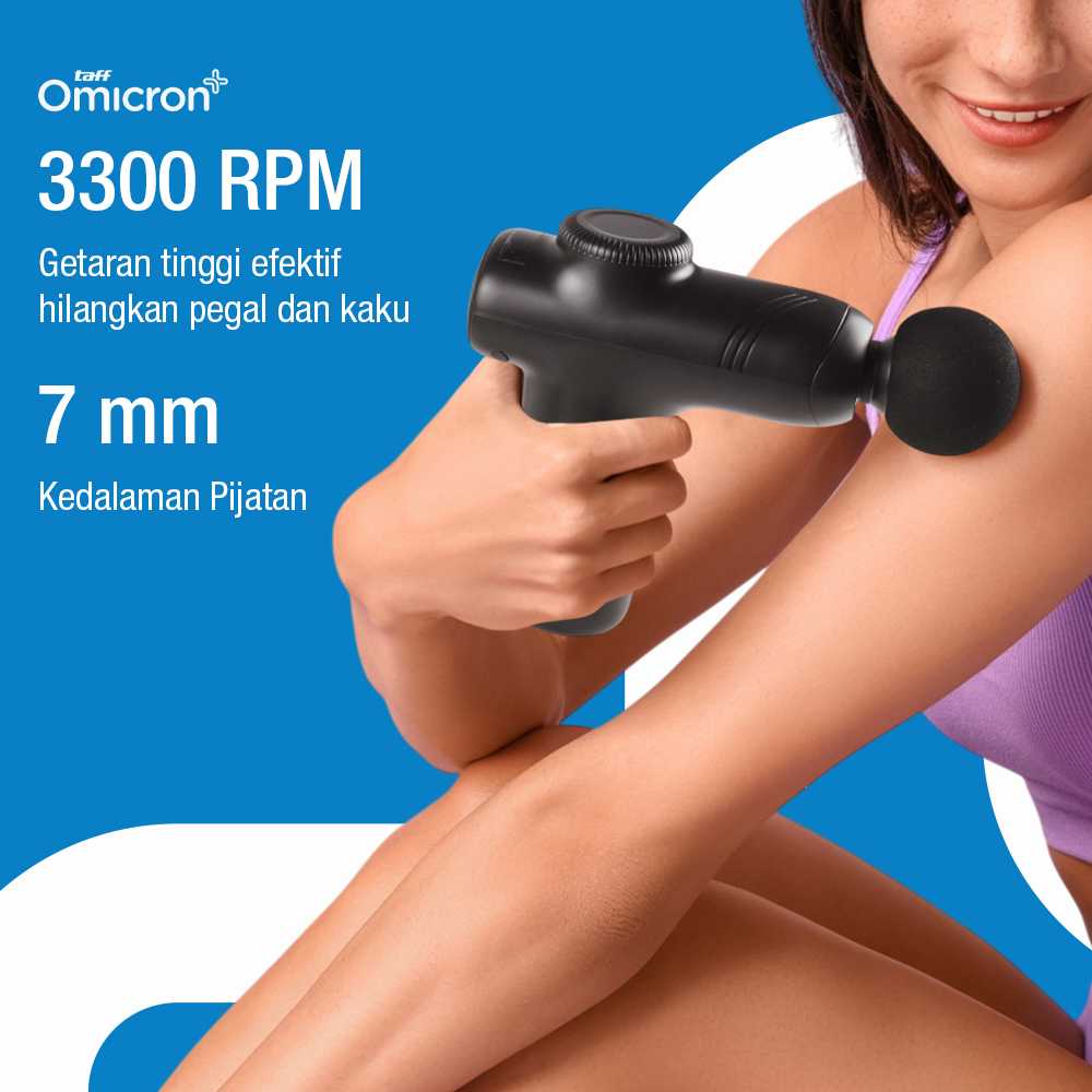 TaffOmicron Alat Pijat Elektrik Pundak Punggung Massage Gun 4 Head - JM05S
