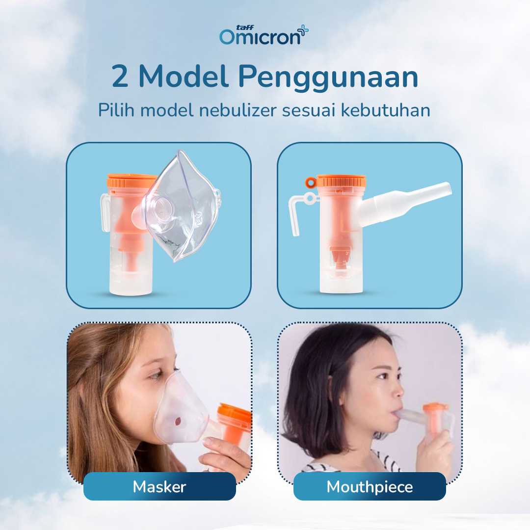 TaffOmicron Alat Terapi Pernapasan Compressor Nebulizer Inhaler - GS-302