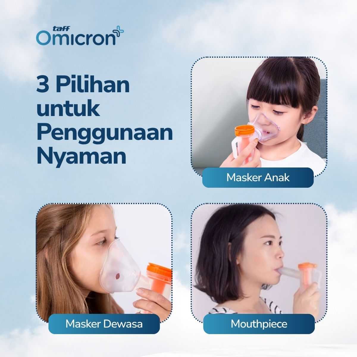 TaffOmicron Alat Terapi Pernapasan Compressor Nebulizer Inhaler - JSL-W310