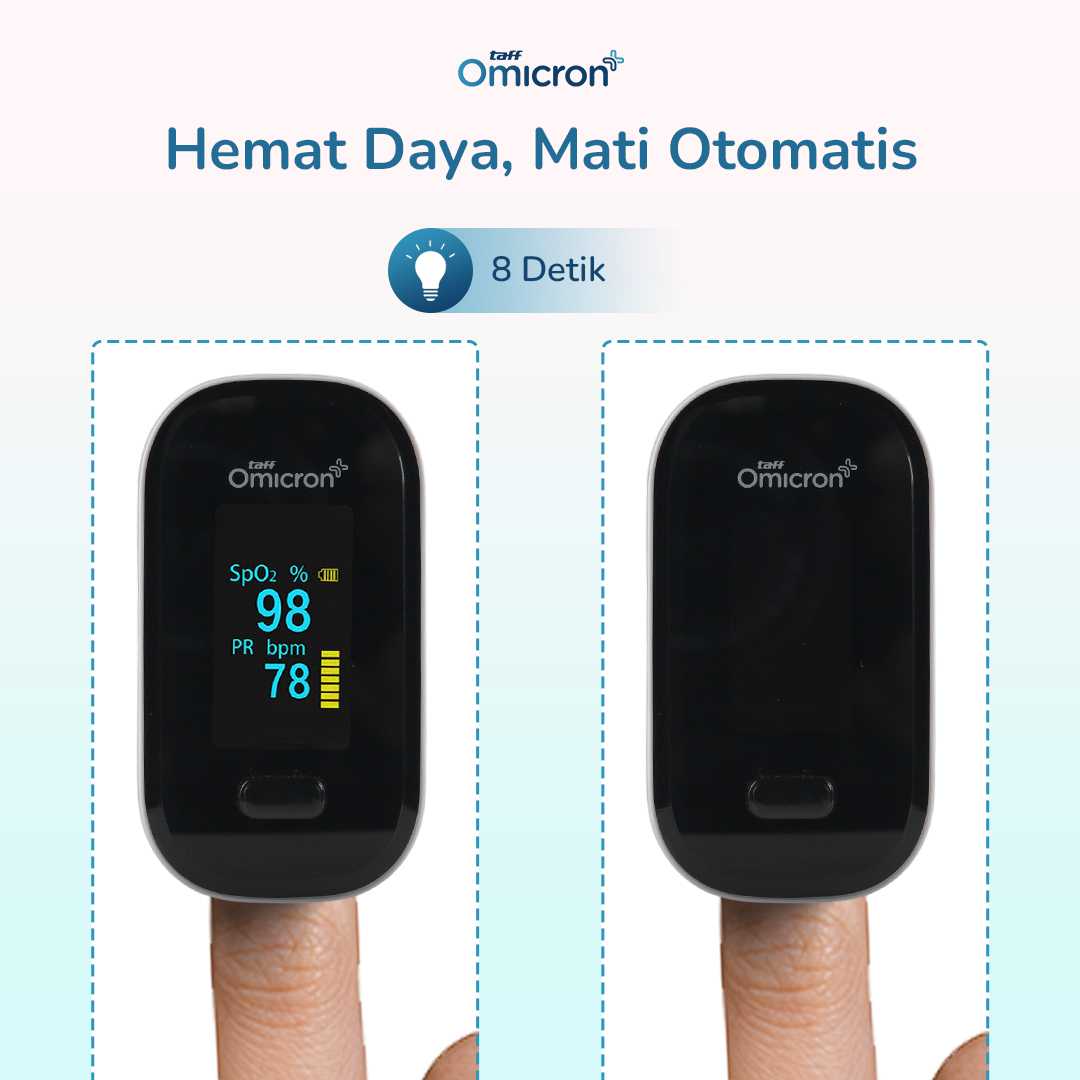 TaffOmicron Fingertip Pulse Oximeter Alat Ukur Saturasi Oksigen Darah - YK-80B