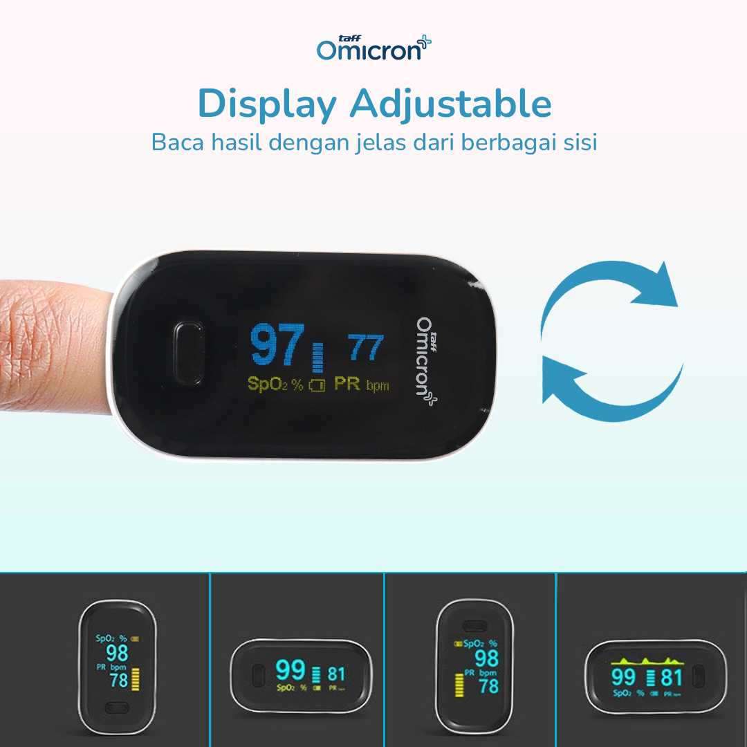 TaffOmicron Fingertip Pulse Oximeter Alat Ukur Saturasi Oksigen Darah - YK-80B