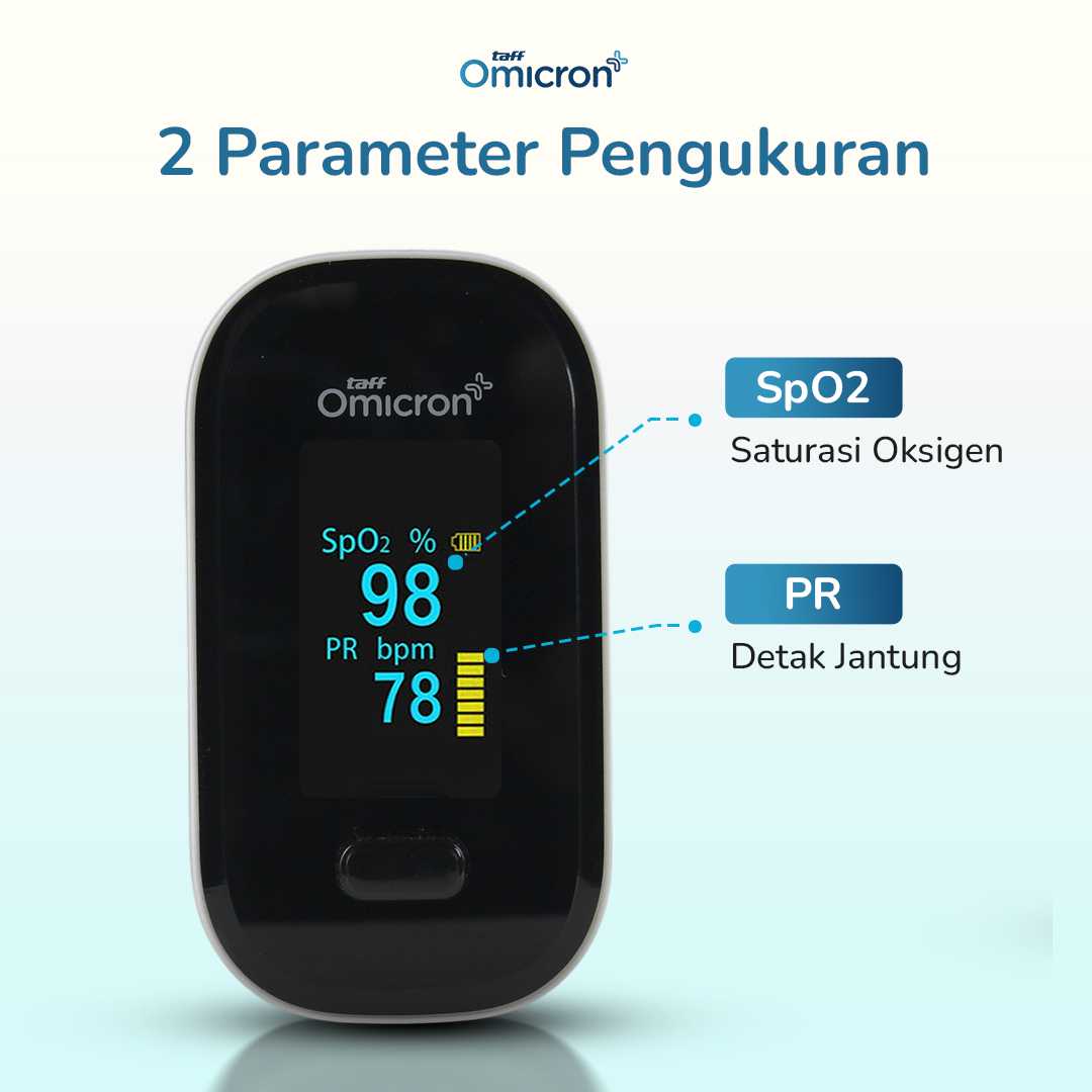 TaffOmicron Fingertip Pulse Oximeter Alat Ukur Saturasi Oksigen Darah - YK-80B