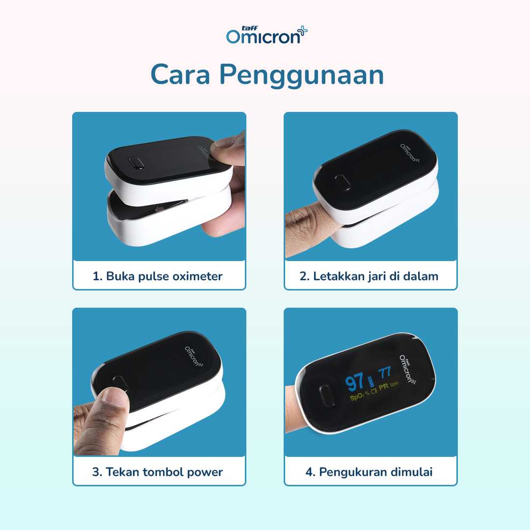 TaffOmicron Fingertip Pulse Oximeter Alat Ukur Saturasi Oksigen Darah - YK-80B