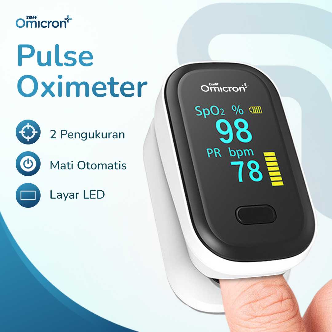 TaffOmicron Fingertip Pulse Oximeter Alat Ukur Saturasi Oksigen Darah - YK-80B