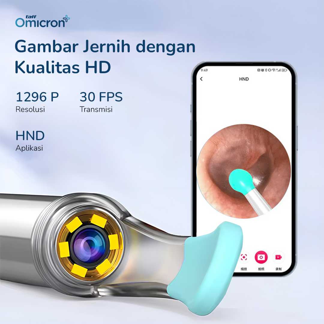 TaffOmicron Kamera Endoskopi Pembersih Telinga Endoscope HD WiFi - NE6