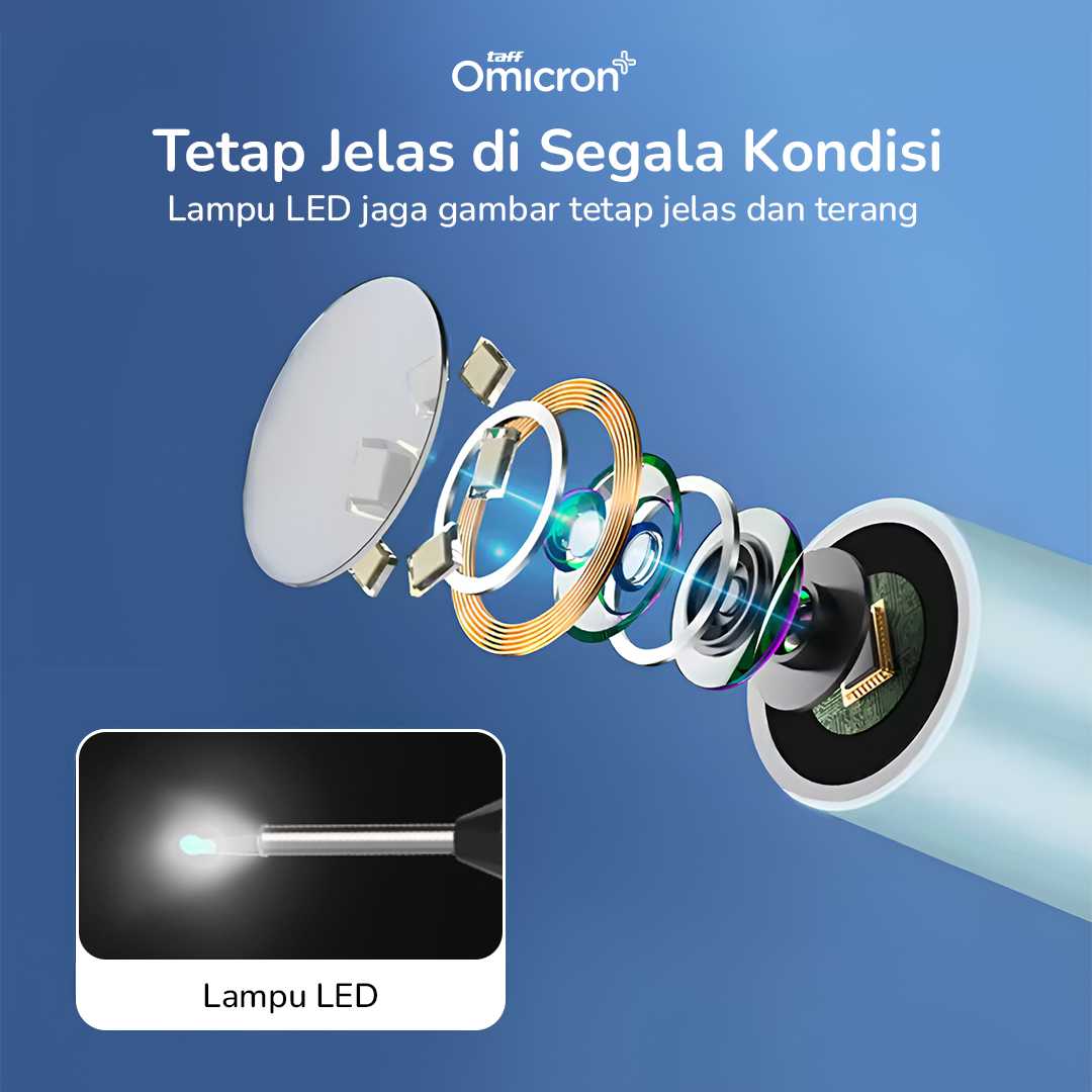 TaffOmicron Kamera Endoskopi Pembersih Telinga Endoscope HD WiFi - NE6