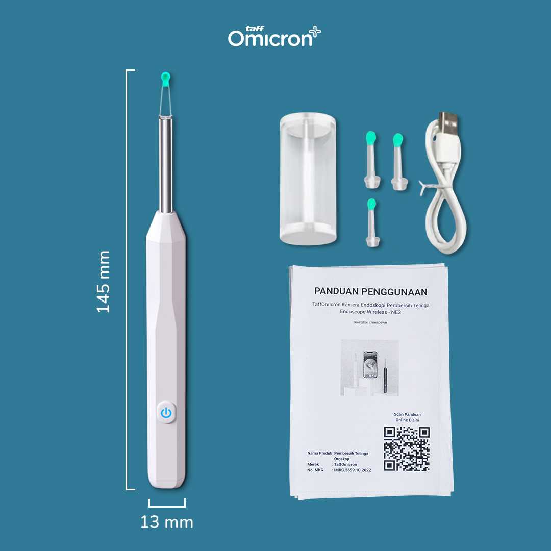 TaffOmicron Kamera Endoskopi Pembersih Telinga Endoscope HD WiFi - NE6