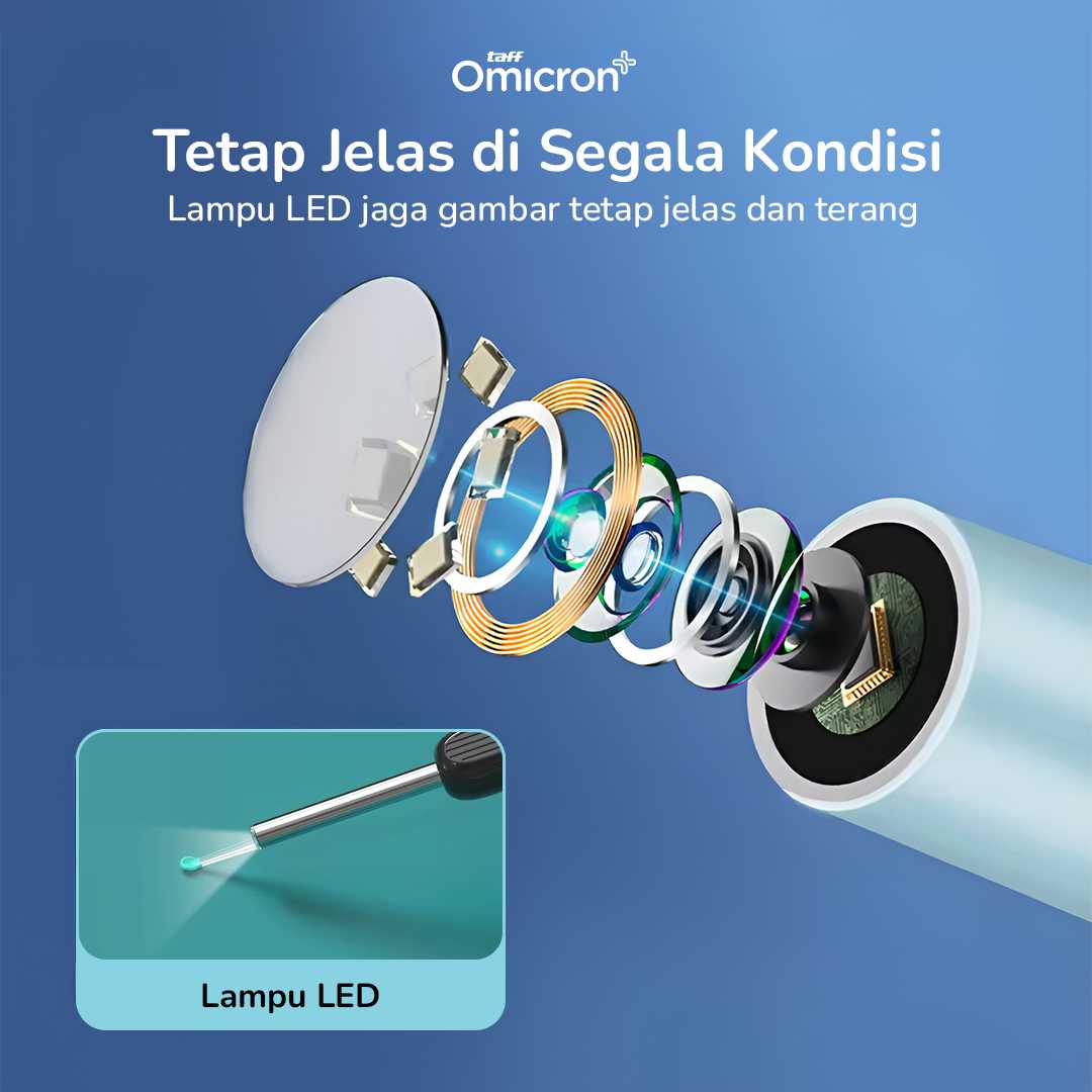 TaffOmicron Kamera Endoskopi Pembersih Telinga Endoscope Wireless - NE3