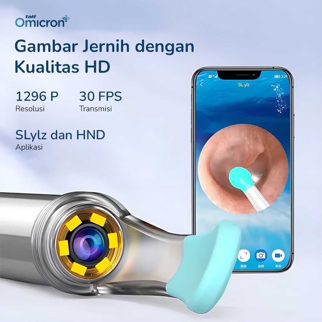TaffOmicron Kamera Endoskopi Pembersih Telinga Endoscope Wireless - NE3