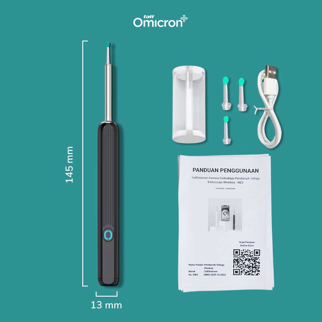 TaffOmicron Kamera Endoskopi Pembersih Telinga Endoscope Wireless - NE3
