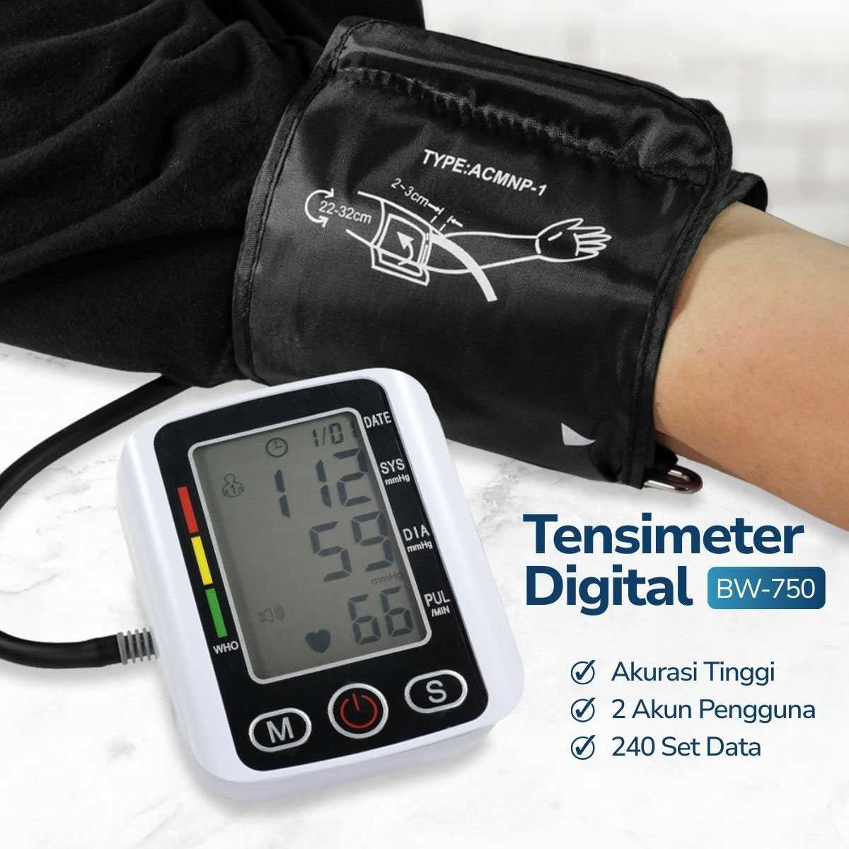 TaffOmicron Pengukur Tekanan Darah Tensimeter Digital Dual Power - BW-750