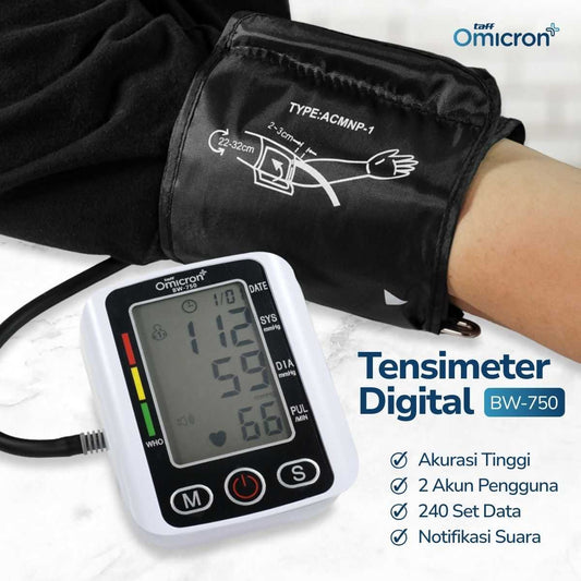 TaffOmicron Pengukur Tekanan Darah Tensimeter Digital Dual Power - BW-750