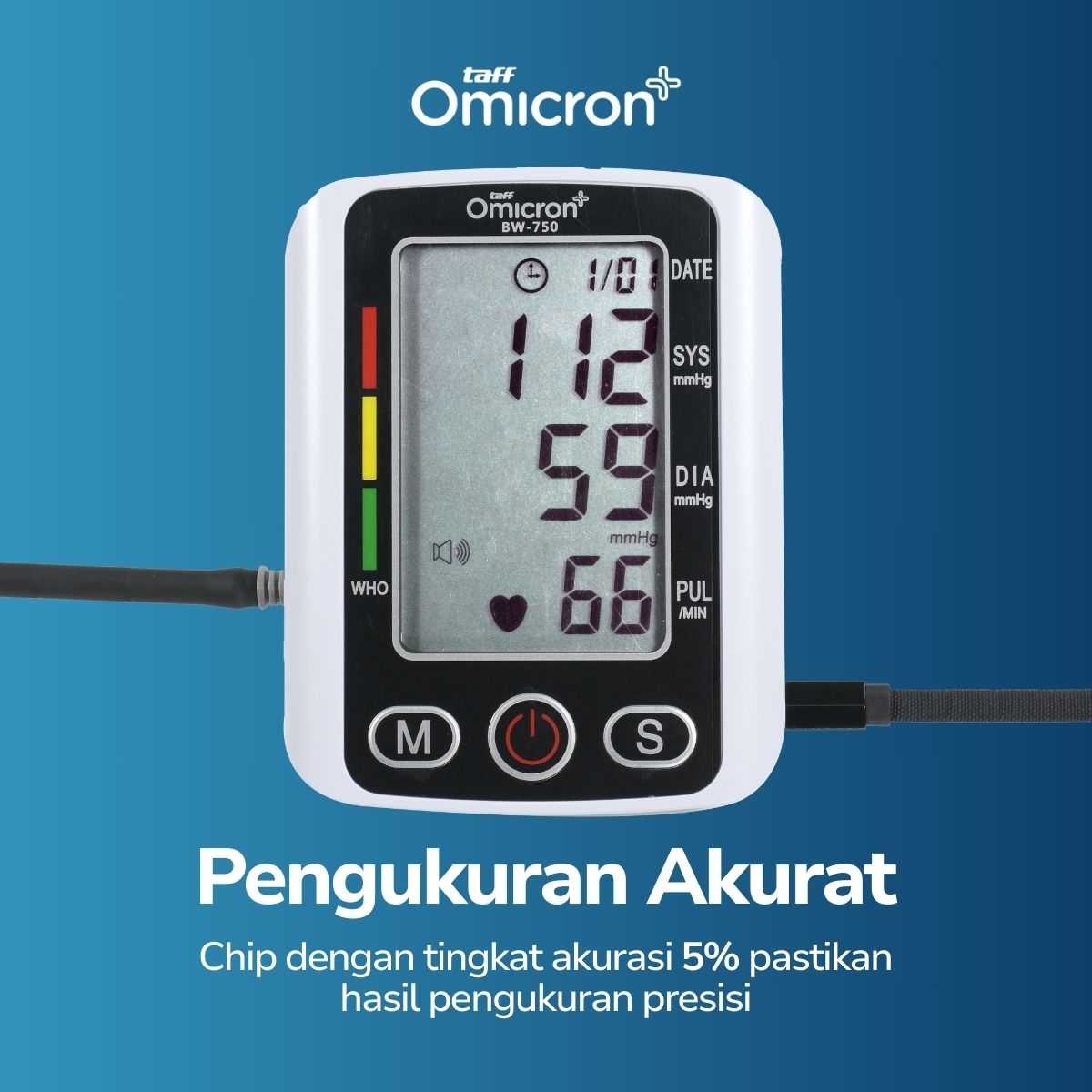 TaffOmicron Pengukur Tekanan Darah Tensimeter Digital Dual Power - BW-750