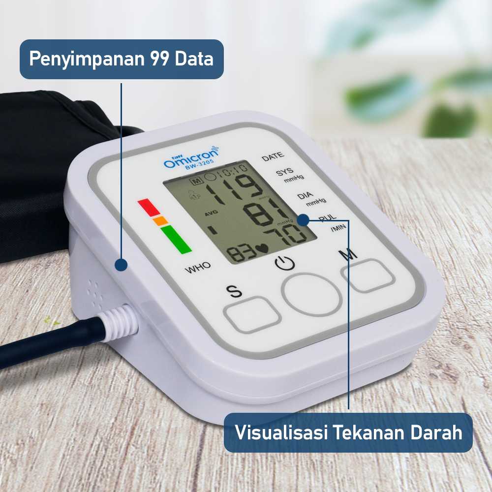 TaffOmicron Tensimeter Digital Pengukur Tekanan Darah Dual Power - BW-3205