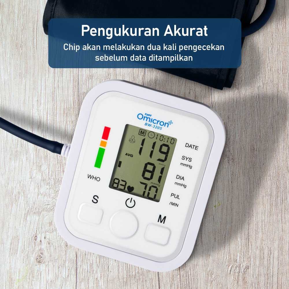 TaffOmicron Tensimeter Digital Pengukur Tekanan Darah Dual Power - BW-3205