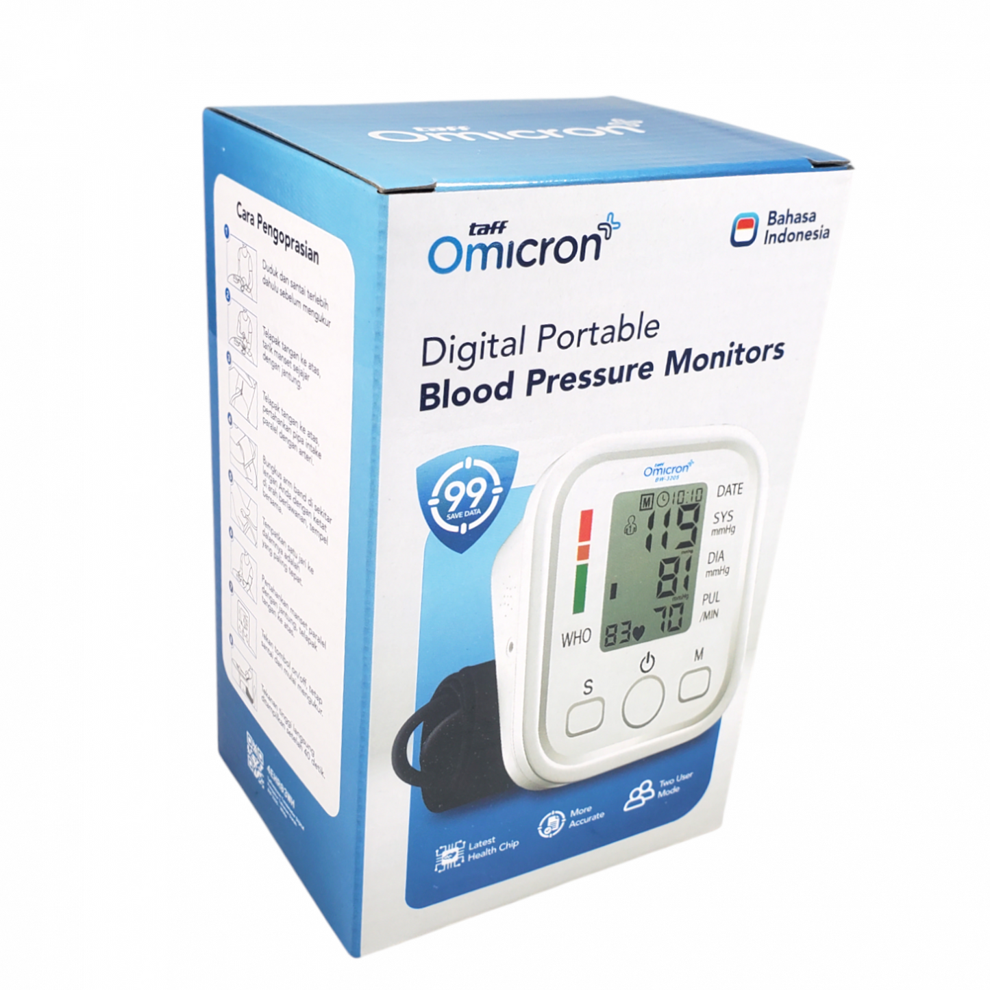 TaffOmicron Tensimeter Digital Pengukur Tekanan Darah Indonesian Voice - BW-3205