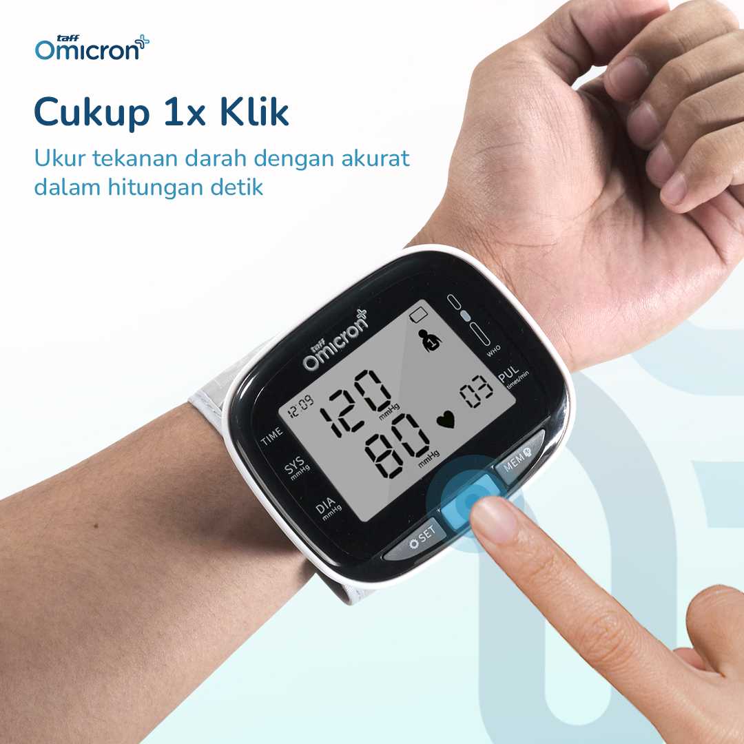 TaffOmicron Tensimeter Digital Ukur Tekanan Darah Gula Darah English - GUP-W5