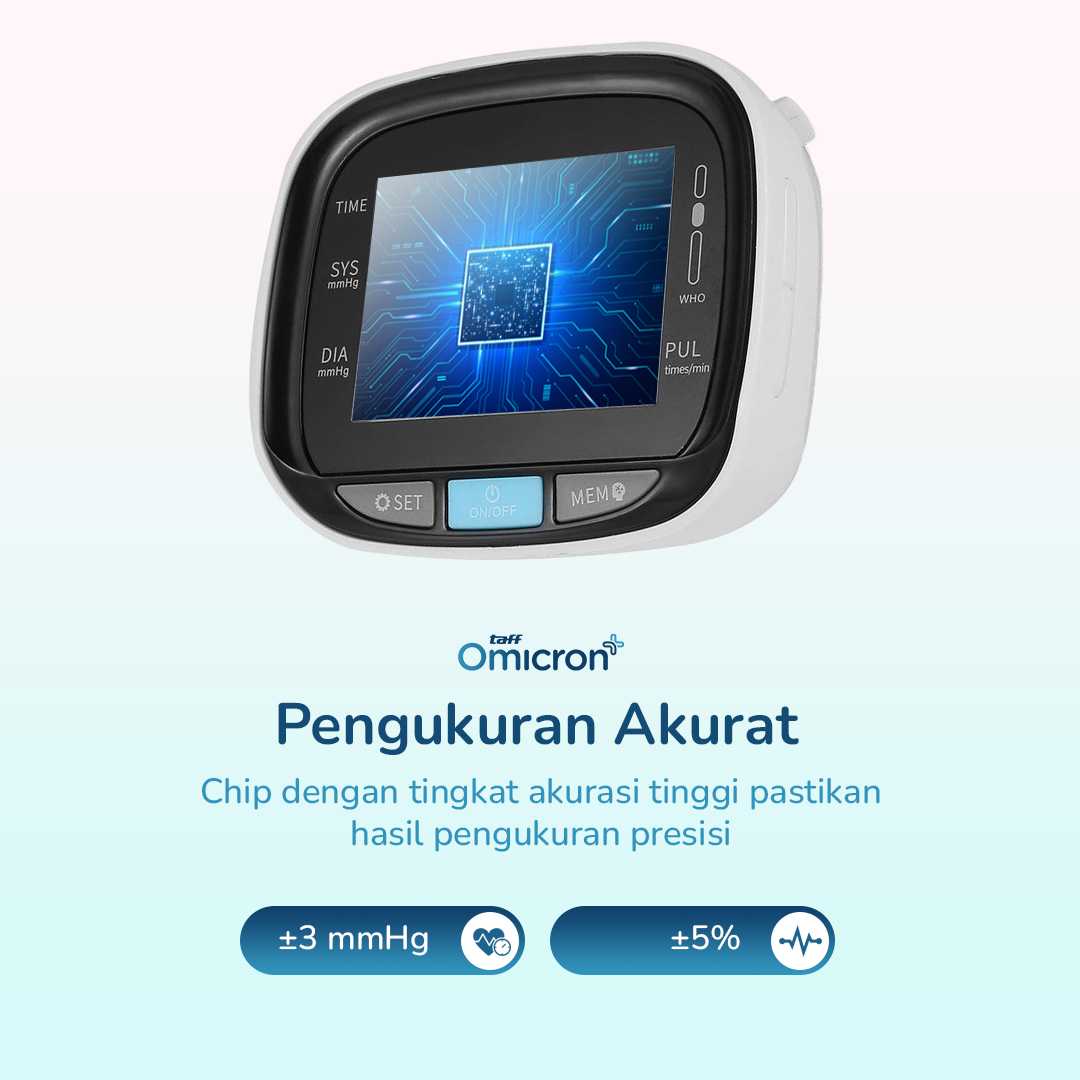TaffOmicron Tensimeter Digital Ukur Tekanan Darah Gula Darah English - GUP-W5