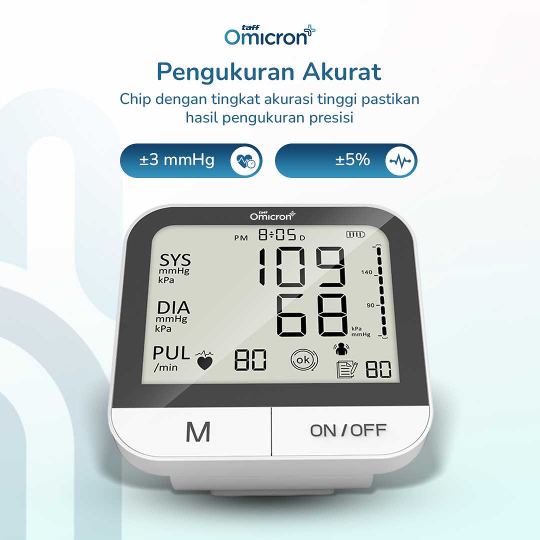 TaffOmicron Tensimeter Digital Pengukur Tekanan Darah English Voice - BMP-A7VL