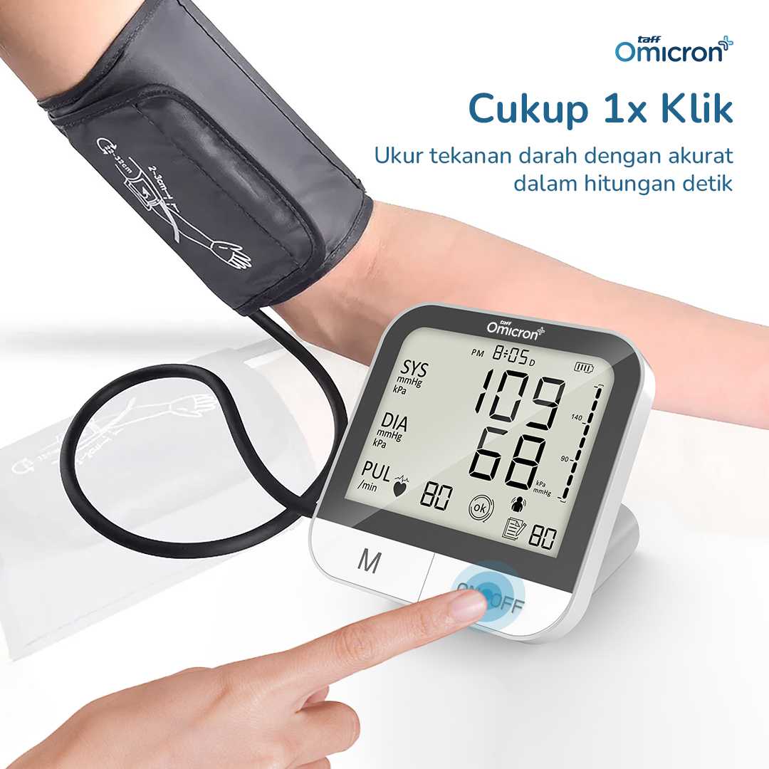 TaffOmicron Tensimeter Digital Pengukur Tekanan Darah English Voice - BMP-A7VL