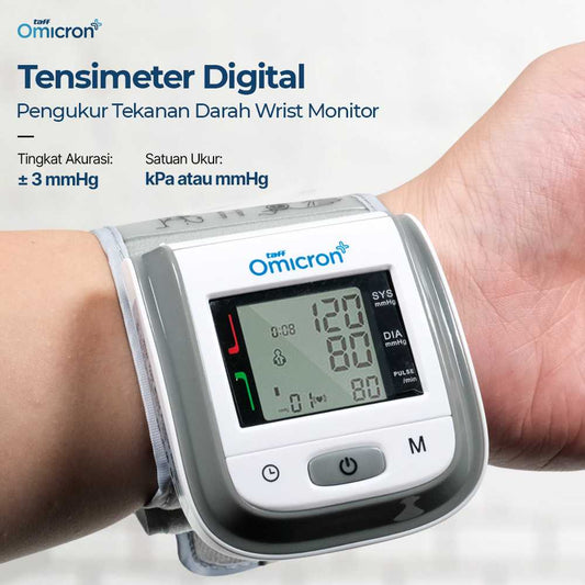 TaffOmicron Tensimeter Digital Pengukur Tekanan Darah Wrist Monitor - YK-BPW1