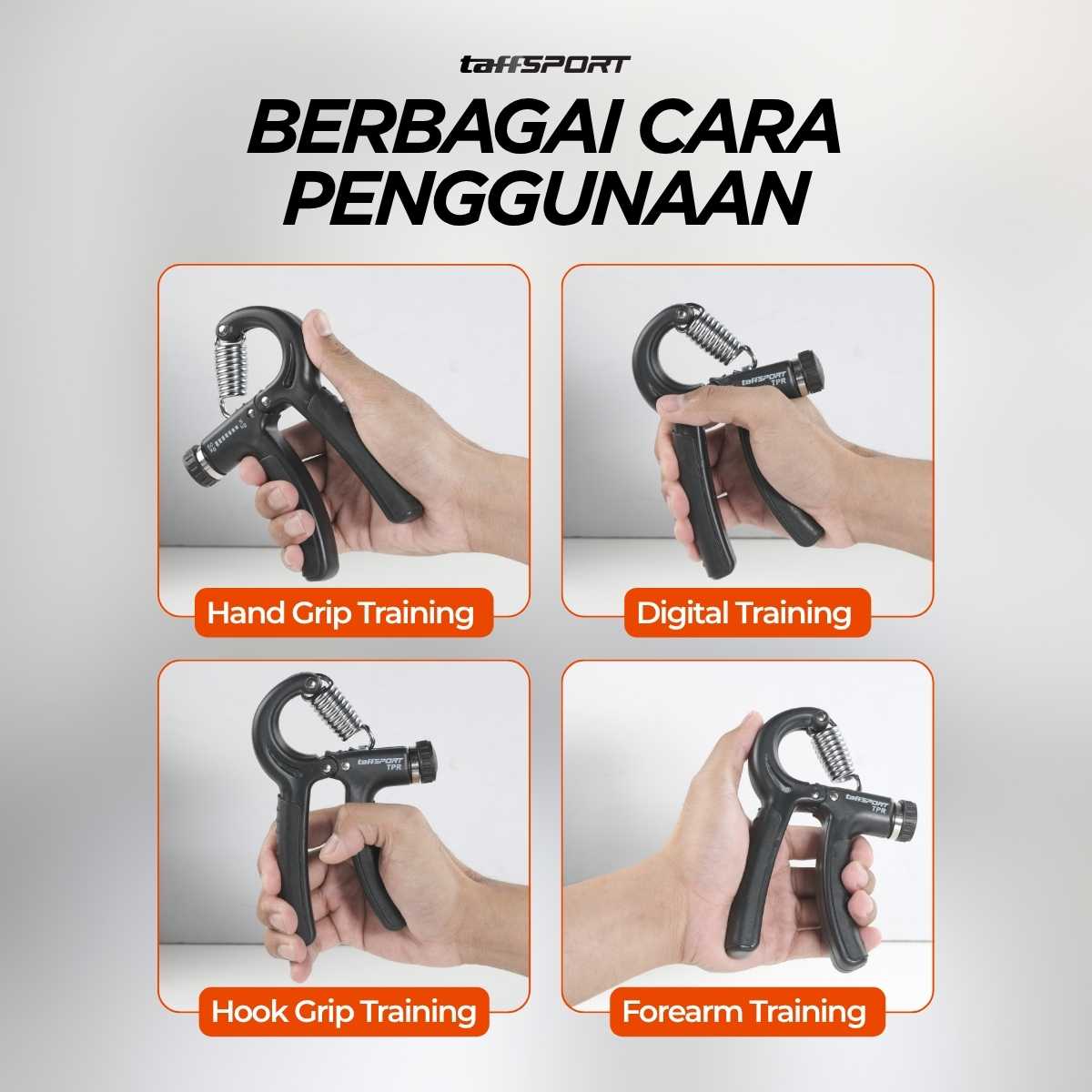 TaffSPORT Adjustable Hand Grip Olahraga Tangan 5-60kg - TPR