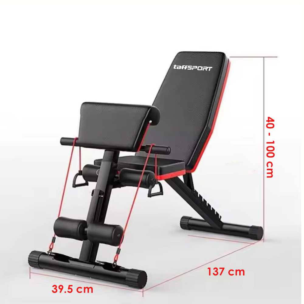 TaffSPORT Alat Fitness Gym Abdominal Latihan Bench Press Foldable - DB022
