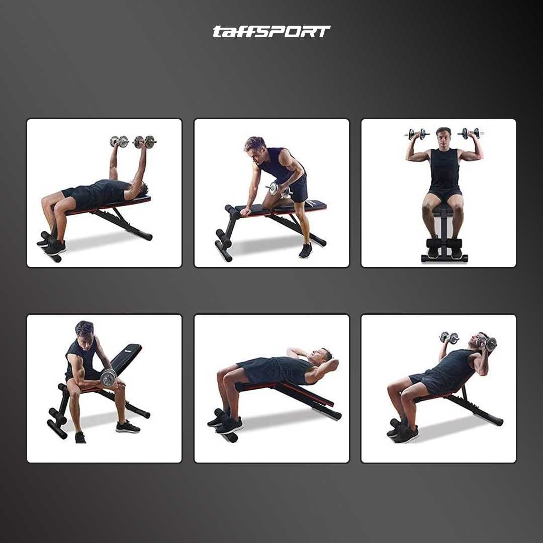 TaffSPORT Alat Fitness Gym Abdominal Perut Bench Press Foldable - AD-23