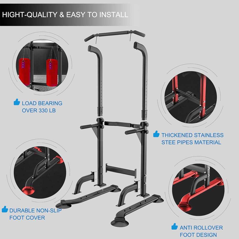 TaffSPORT Alat Fitness Pull Up Power Rack Horizonal Bar Home Gym - 4001F