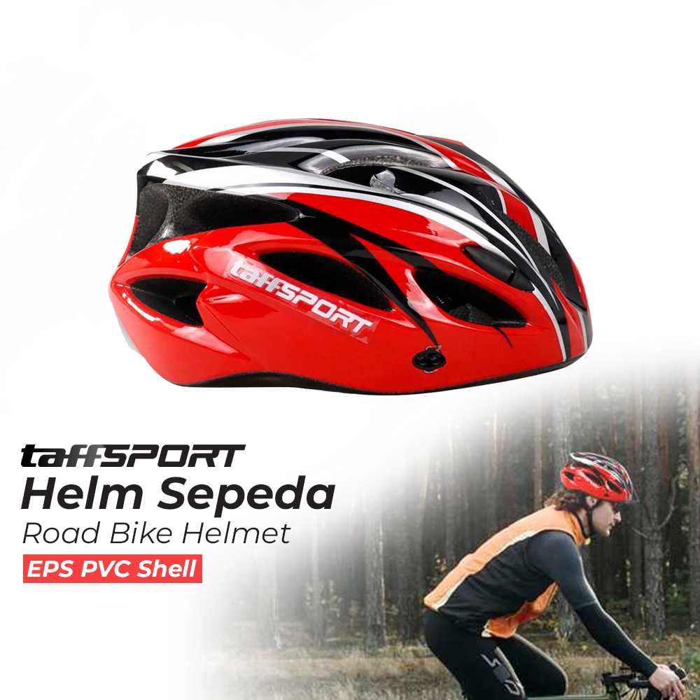 TaffSPORT Helm Sepeda Bicycle Road Bike Helmet EPS PVC 18 Air Vent - WX022