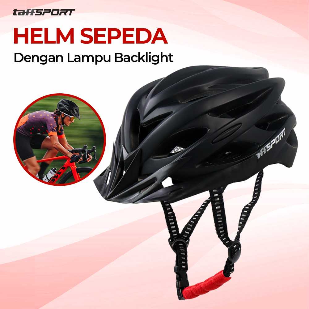 TaffSPORT Helm Sepeda EPS PVC Shell dengan Lampu Backlight - 1105
