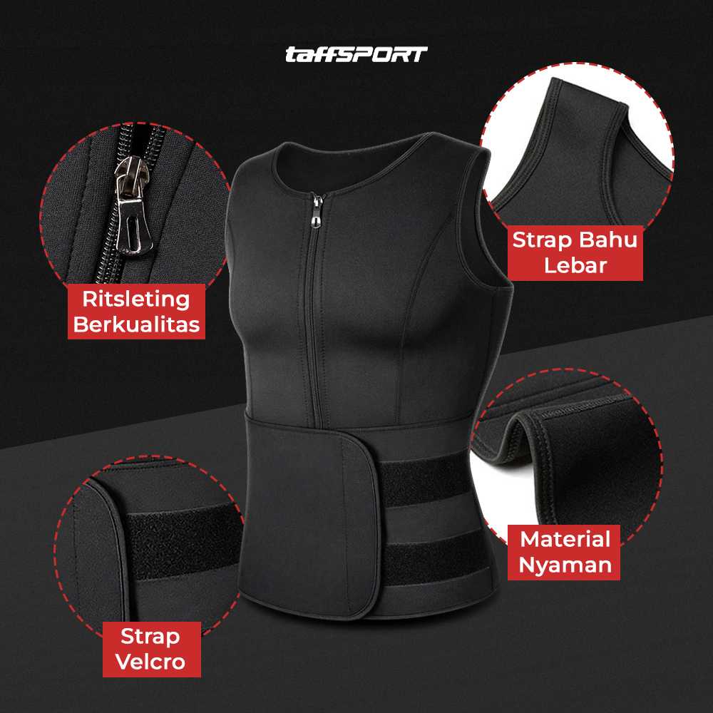 TaffSPORT Korset Pembentuk Badan Pria Shaper Corset Vest Single Velcro - MWL10